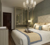 卧室也采用和客厅、餐厅一样简单的色系床，使整个设计更加协调。卫生间的色调明亮，设计简约大方。