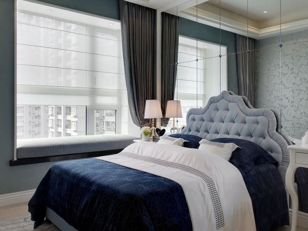 简约 新古典 二居 小资 卧室图片来自一道伍禾装饰设计师杨洋在优雅青花之新古典风格-华贸城的分享