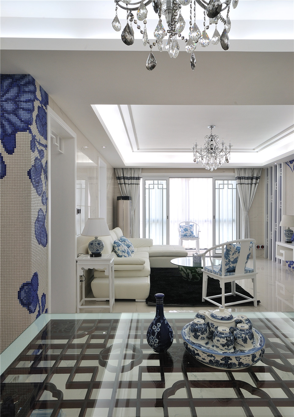 三居 客厅图片来自贵阳金煌装饰旗舰店在“青花瓷”现代中式风格的分享