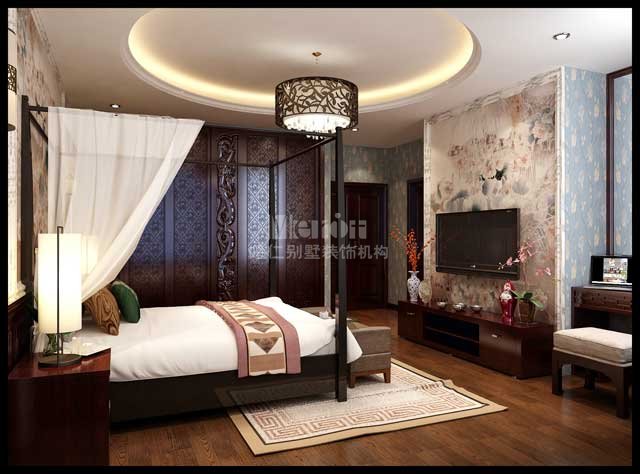 卧室图片来自鸣仁装饰在380平首创澜茵山新中式装修的分享