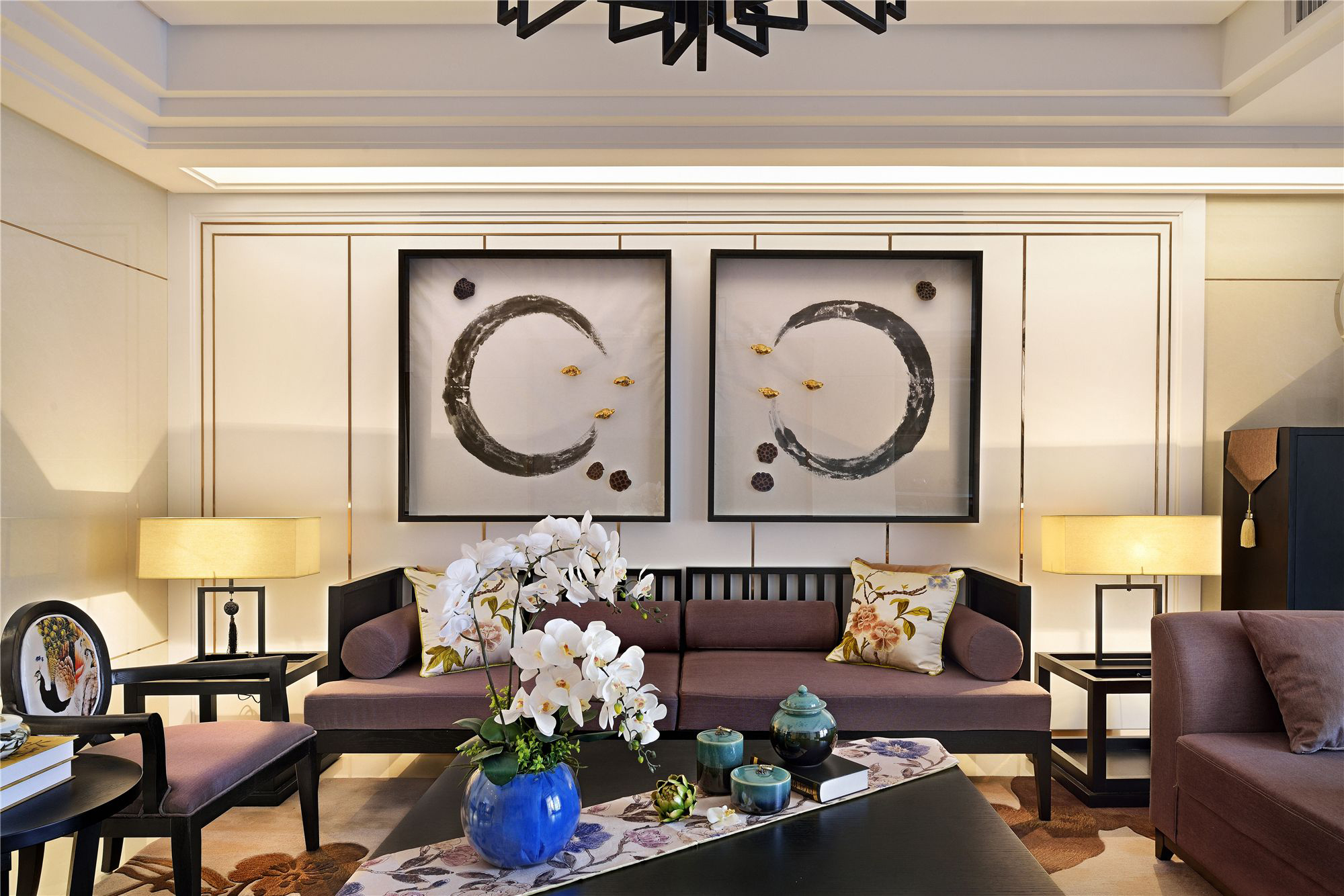 三居 新中式 旧房改造 客厅图片来自美家堂装饰小刘在新中式风格装修三居室案例欣赏的分享
