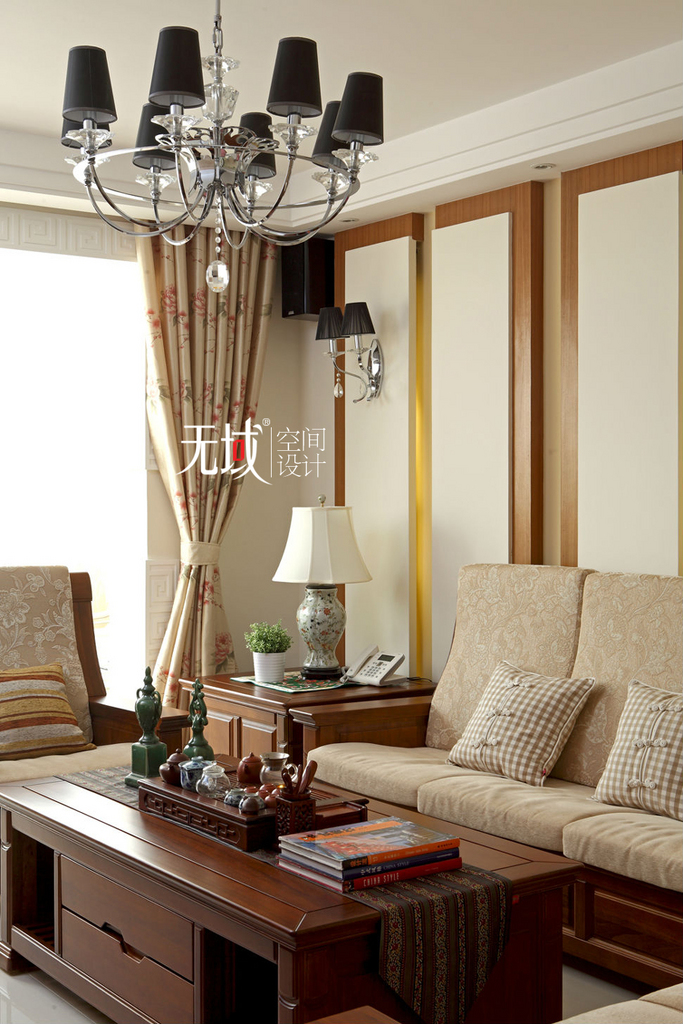 客厅图片来自无域空间设计刘艺在名佳花园中式风格设计案例的分享