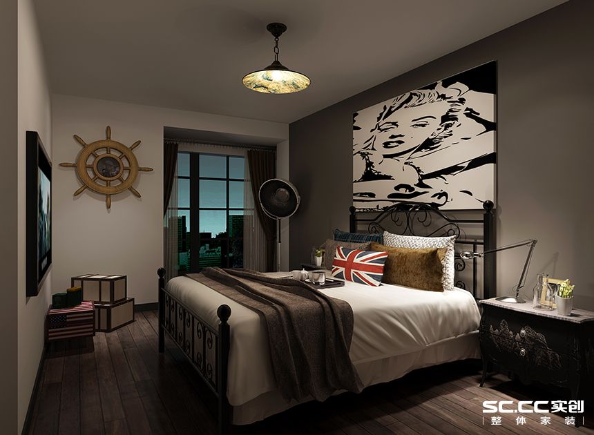 卧室图片来自兰州实创装饰在86㎡现代简约loft 原木森林气息的分享
