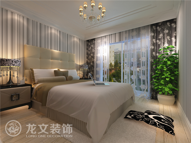 二居 现代简约 郑州装修 龙文装饰 装修设计 家装设计 卧室图片来自郑州龙文装饰在金沙湖88㎡现代简约装修效果图的分享