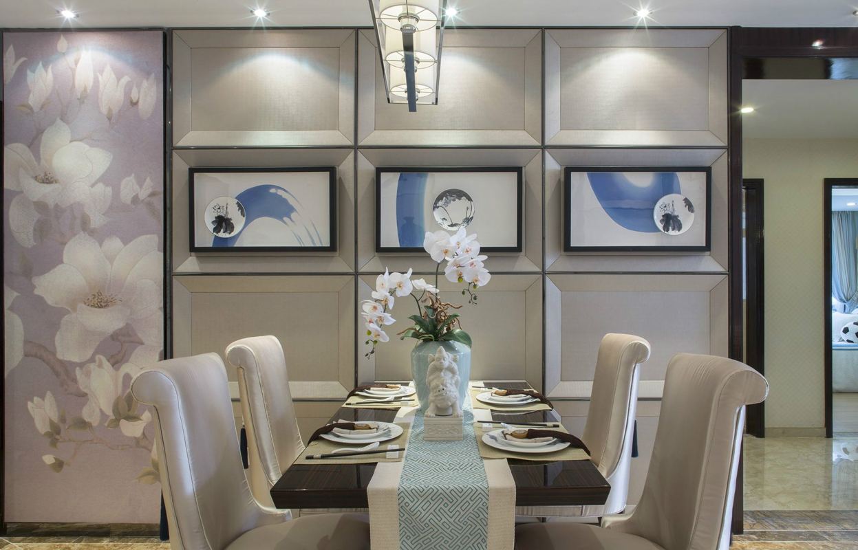 新中式 三居 公寓 收纳 小资 餐厅图片来自张勇高级室内设计师在江南山水新中式样板设计案例效果的分享