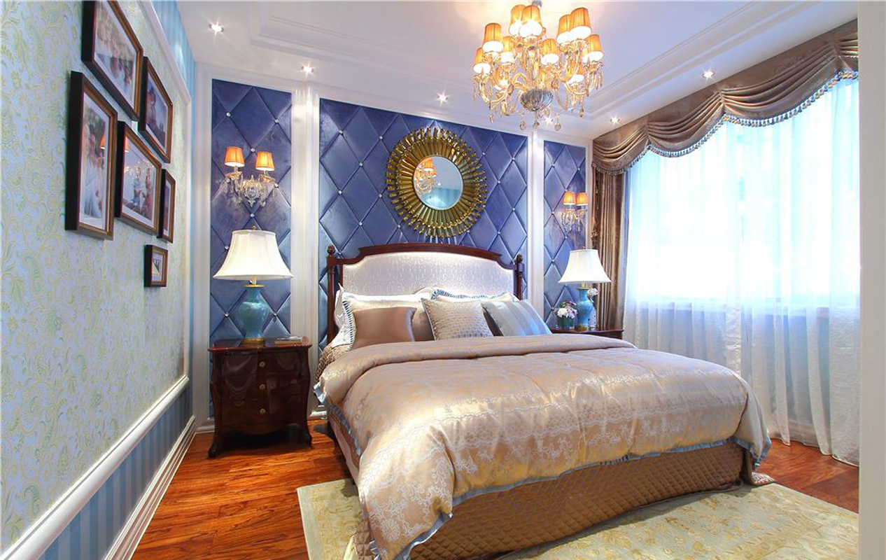 美式 古典 四居 别墅 卧室图片来自张勇高级室内设计师在保利海德公园美式设计案例效果的分享