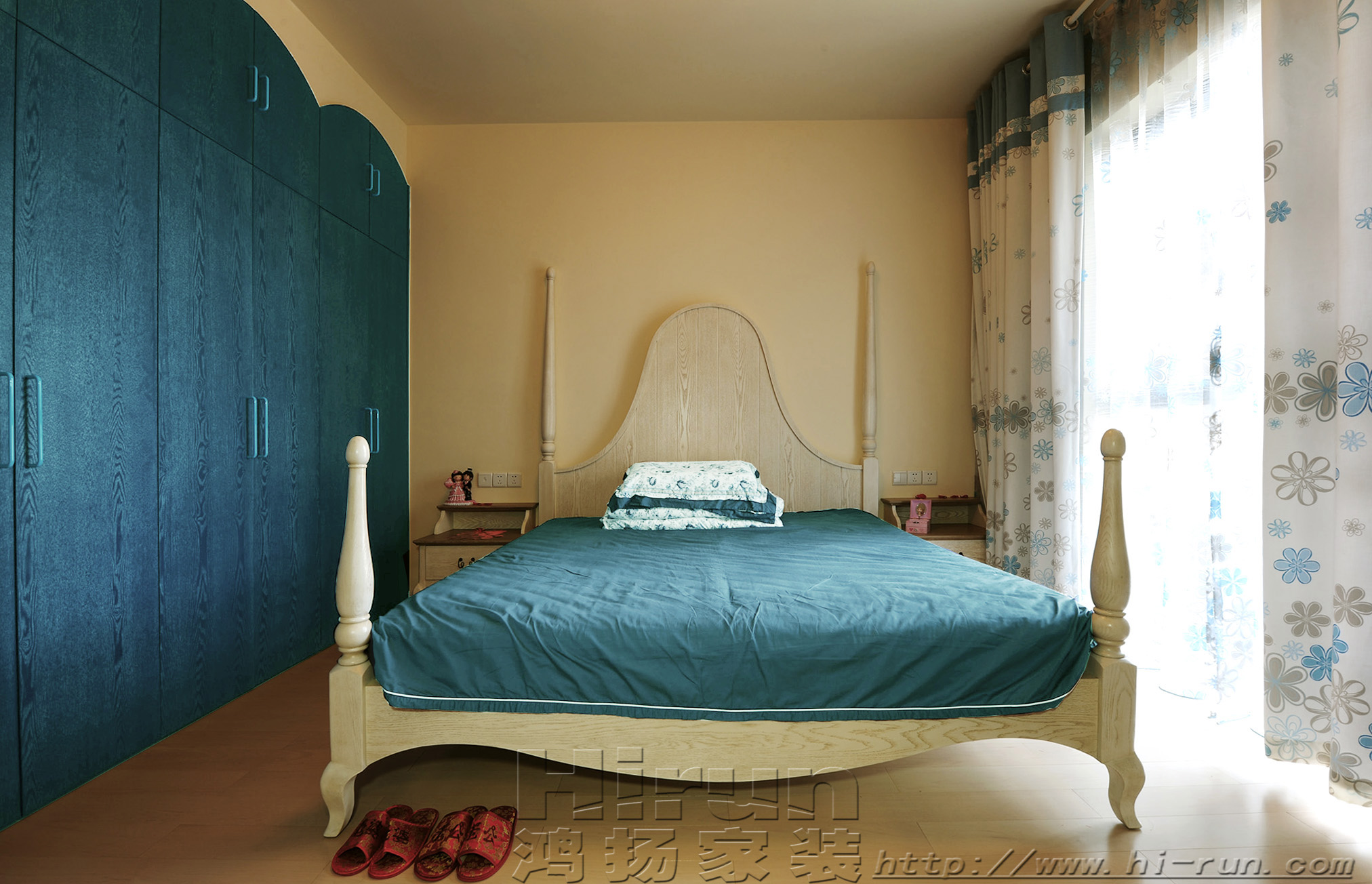 三居 爱琴海洋 小资 卧室图片来自鸿扬家装在旭辉国际广场的分享