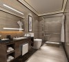 通过镜子扩大空间感，精心设计的浴室柜及简洁又美观还有强大的收纳功能。
