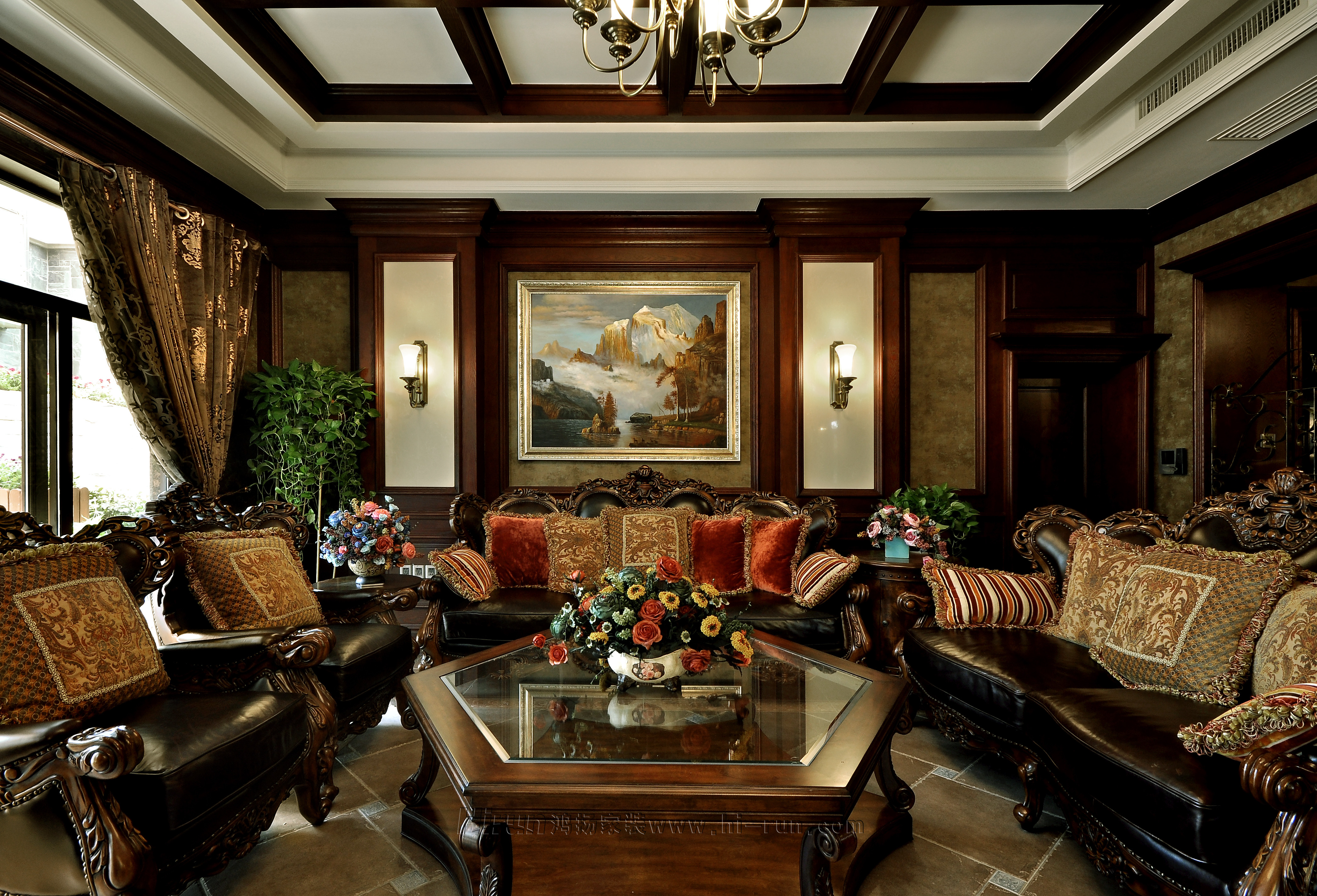 美式 别墅 客厅图片来自鸿扬家装在金泽园的分享