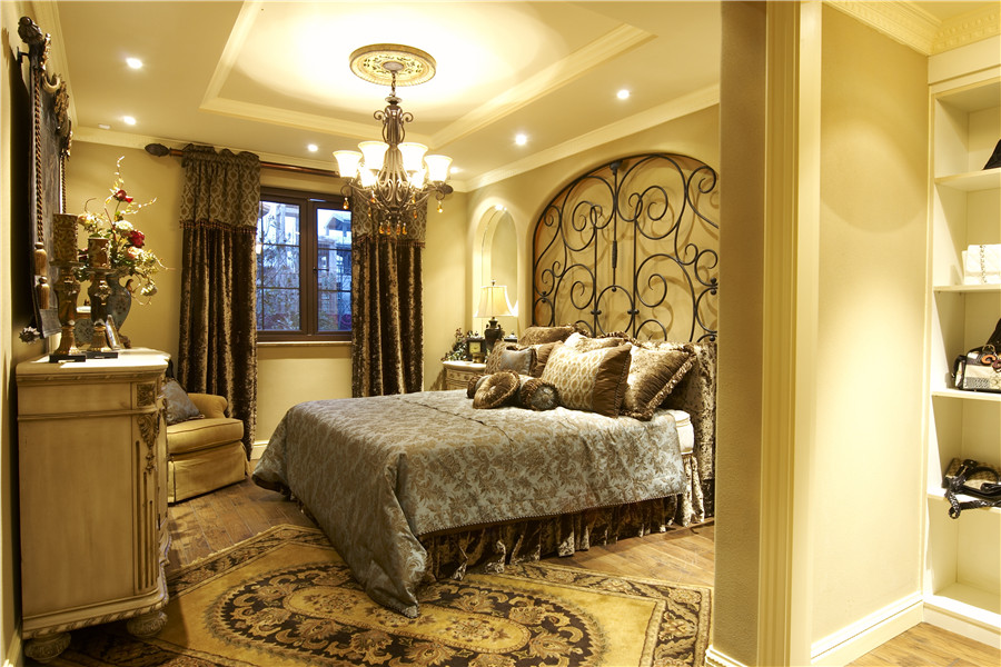 卧室图片来自别墅装修设计yan在美式风格金地中央世家的分享