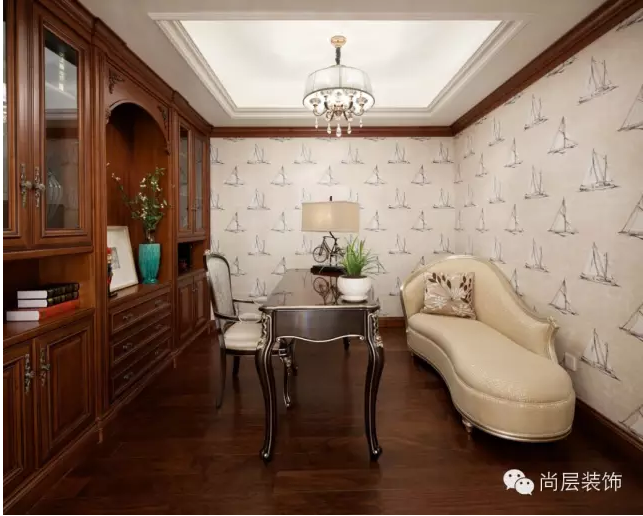 欧式 别墅 书房图片来自天津尚层装修韩政在依水和墅依水而居的分享