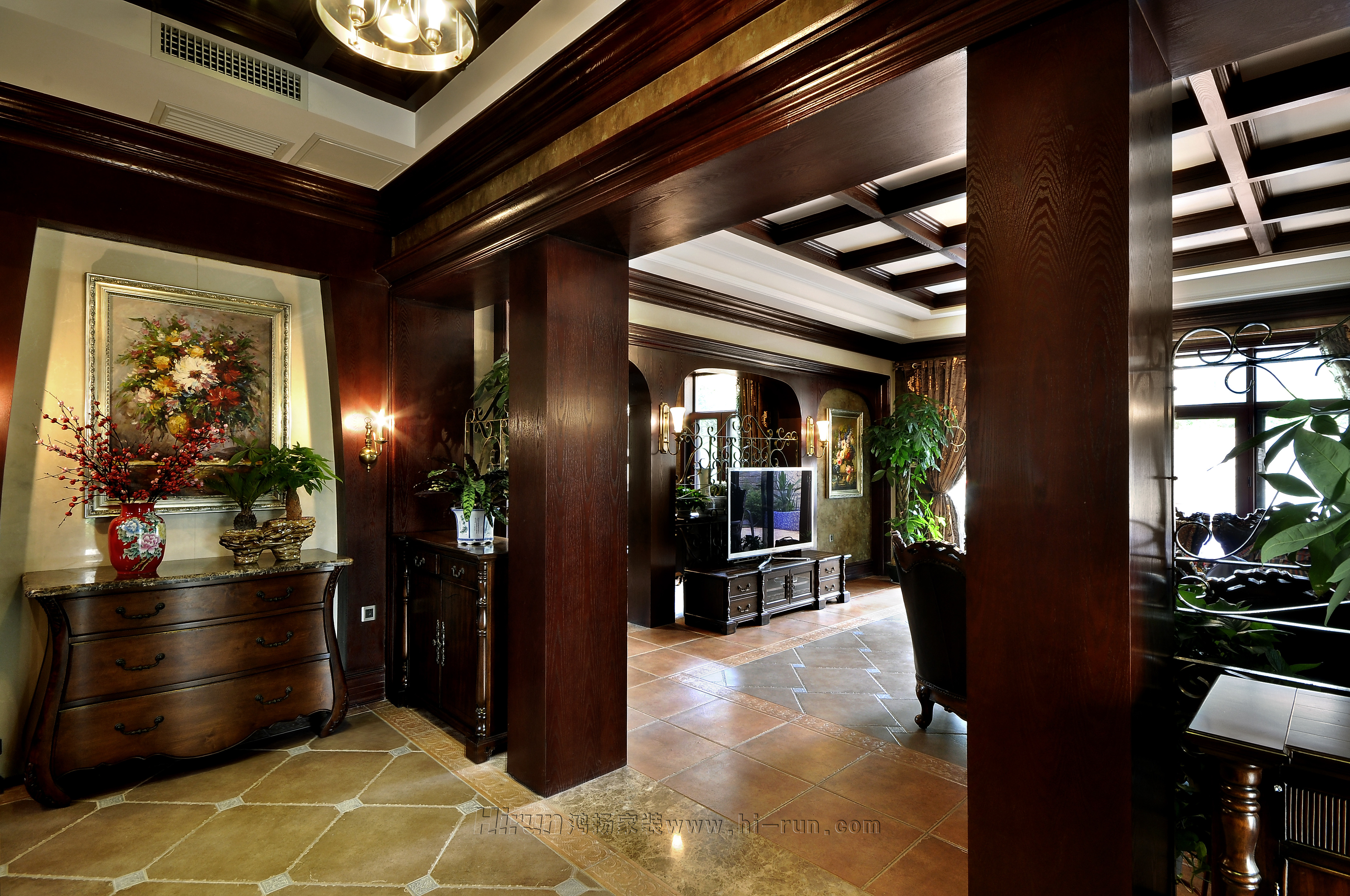 美式 别墅 客厅图片来自鸿扬家装在金泽园的分享
