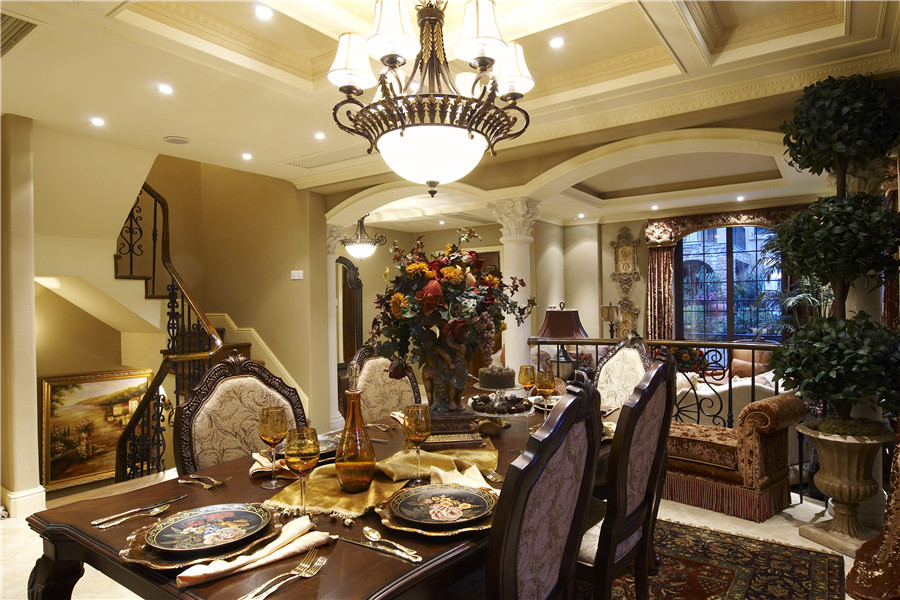 餐厅图片来自别墅装修设计yan在美式风格金地中央世家的分享