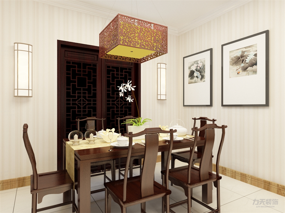 三居 白领 收纳 餐厅图片来自阳光力天装饰在力天装饰-天津华侨城 126㎡的分享