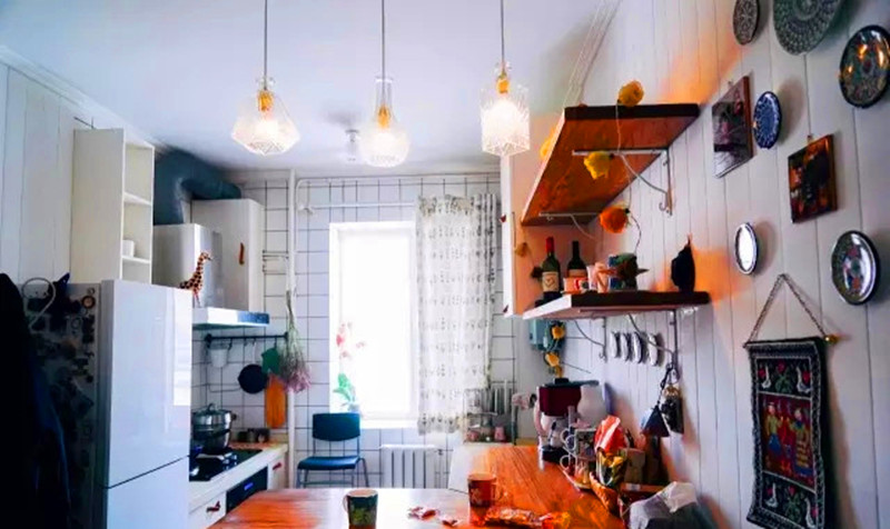 一居 清新 装修 设计 户型 厨房图片来自高度国际装饰宋增会在54㎡奇葩格局二居的分享
