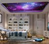 卧室，天花的设计，让你在夜晚的时候看到夜空。