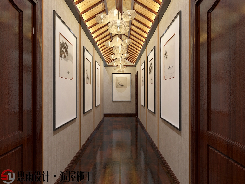 中式 私人会所 楼梯图片来自思雨易居设计-包国俊在《简雅》私人会所1200平中式装修的分享