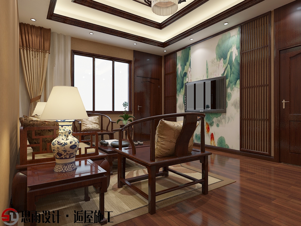 中式 私人会所 客厅图片来自思雨易居设计-包国俊在《简雅》私人会所1200平中式装修的分享