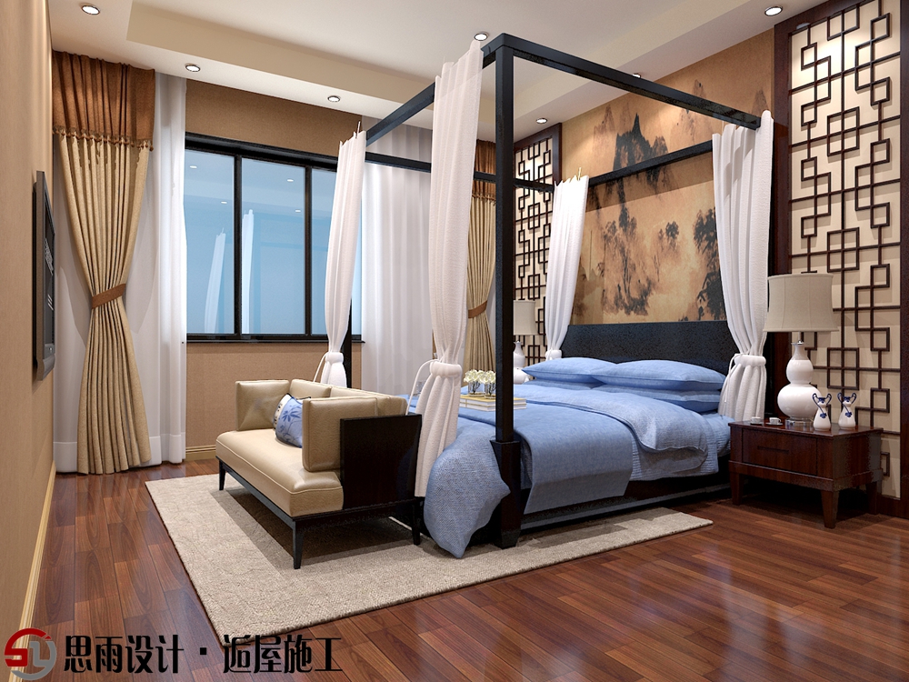中式 私人会所 卧室图片来自思雨易居设计-包国俊在《简雅》私人会所1200平中式装修的分享