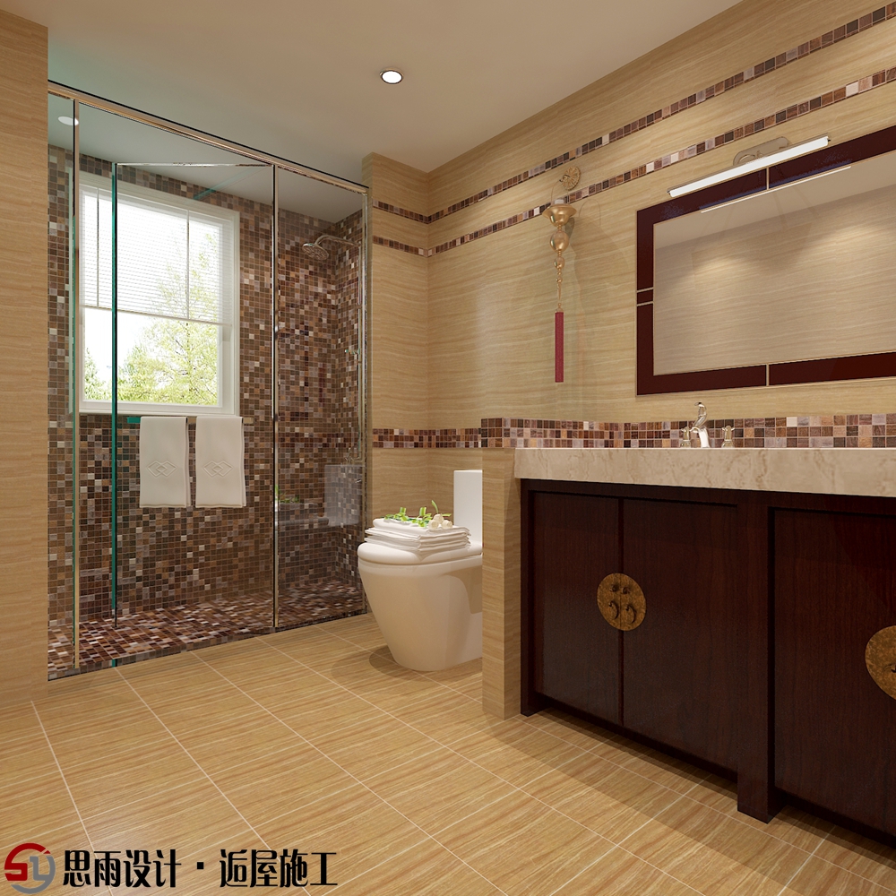 中式 卫生间图片来自思雨易居设计在《简雅》1200平中式风格装修设计的分享