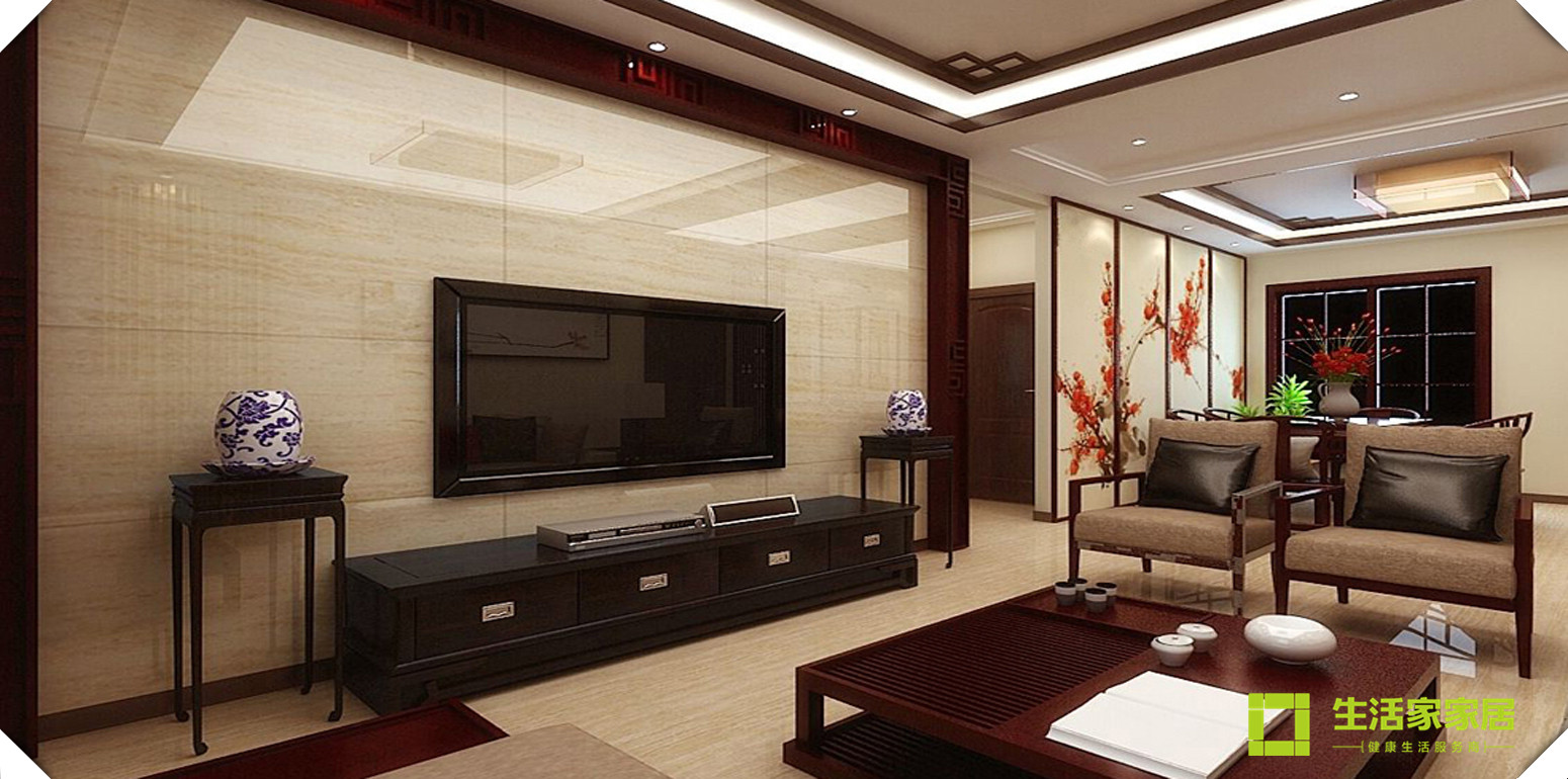 客厅图片来自天津生活家健康整体家装在天房天拖新中式专属团购案例的分享