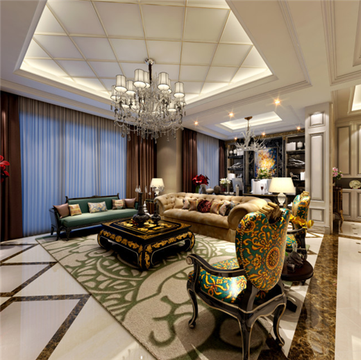 三居 欧式 客厅图片来自日升装饰公司在130平米欧式设计装修的分享