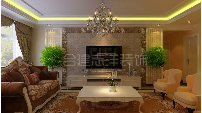 欧式 四居 客厅图片来自北京合建高东雪在欧式雅居的分享