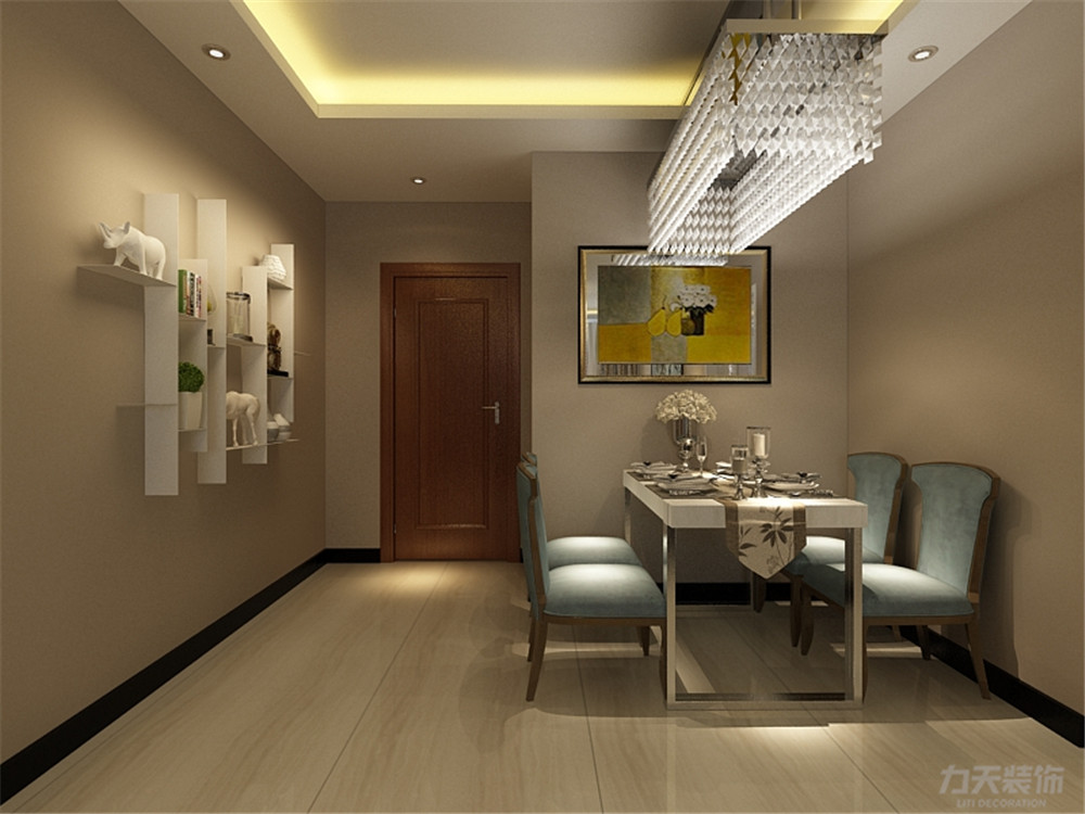 现代 简约 二居 白领 80后 灯具 餐桌 吊顶 餐厅图片来自阳光力天装饰在力天装饰-远洋城-94.51㎡的分享