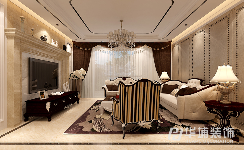 欧式 新古典 四居 白领 客厅 客厅图片来自上海华埔装饰-laird在天地湾150平欧式新古典装修案例的分享
