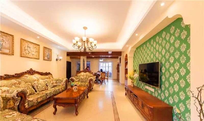 三居 美式 家居 装修 户型 小区 客厅图片来自高度国际装饰宋增会在130㎡暖色美式浪漫家居的分享