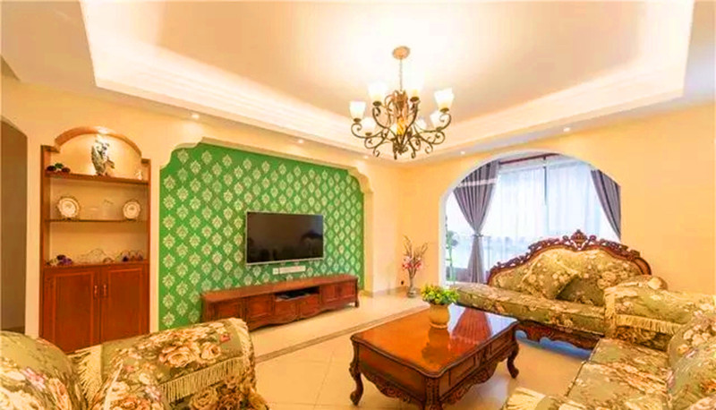 三居 美式 家居 装修 户型 小区 客厅图片来自高度国际装饰宋增会在130㎡暖色美式浪漫家居的分享