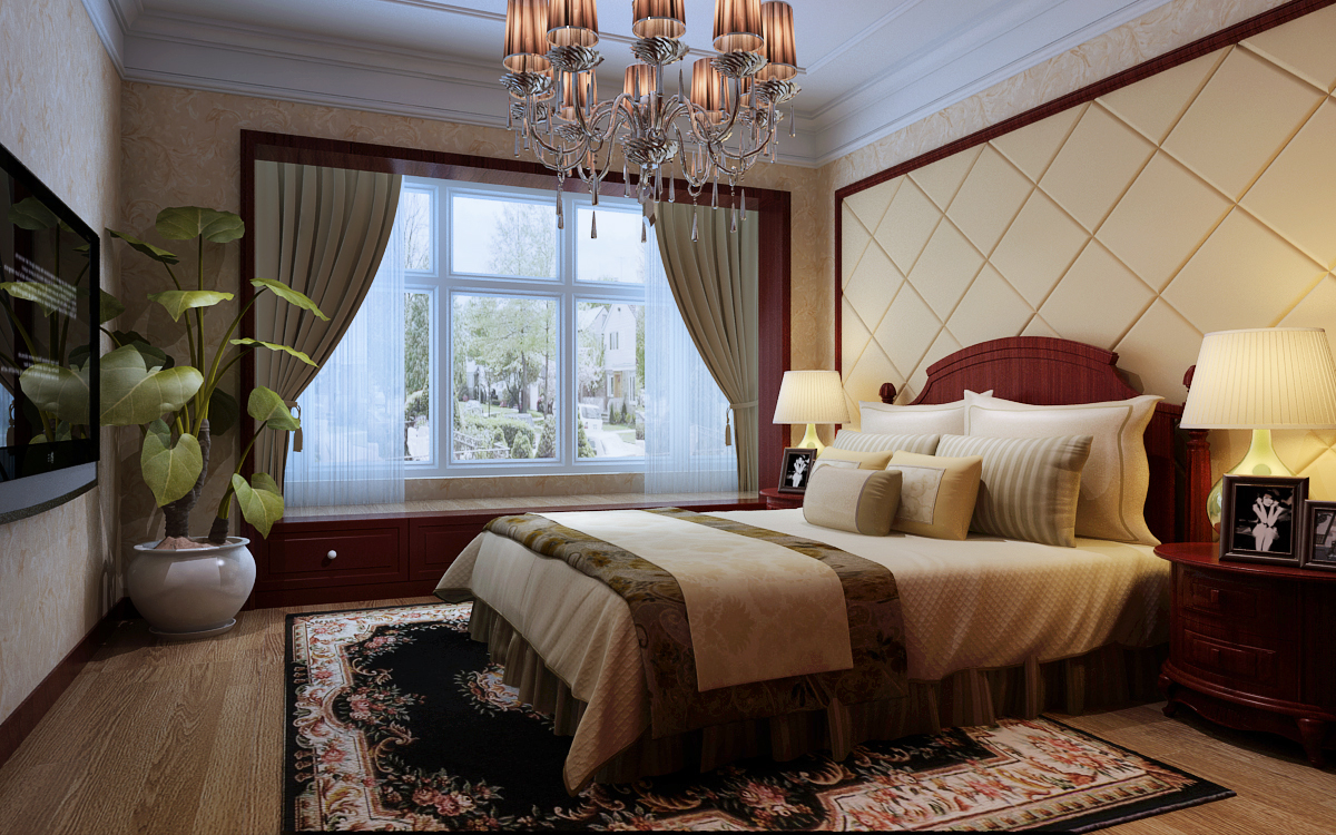 三居 中式 白领 卧室 卧室图片来自上海华埔装饰-laird在和昌湾景国际128平新中式效果图的分享