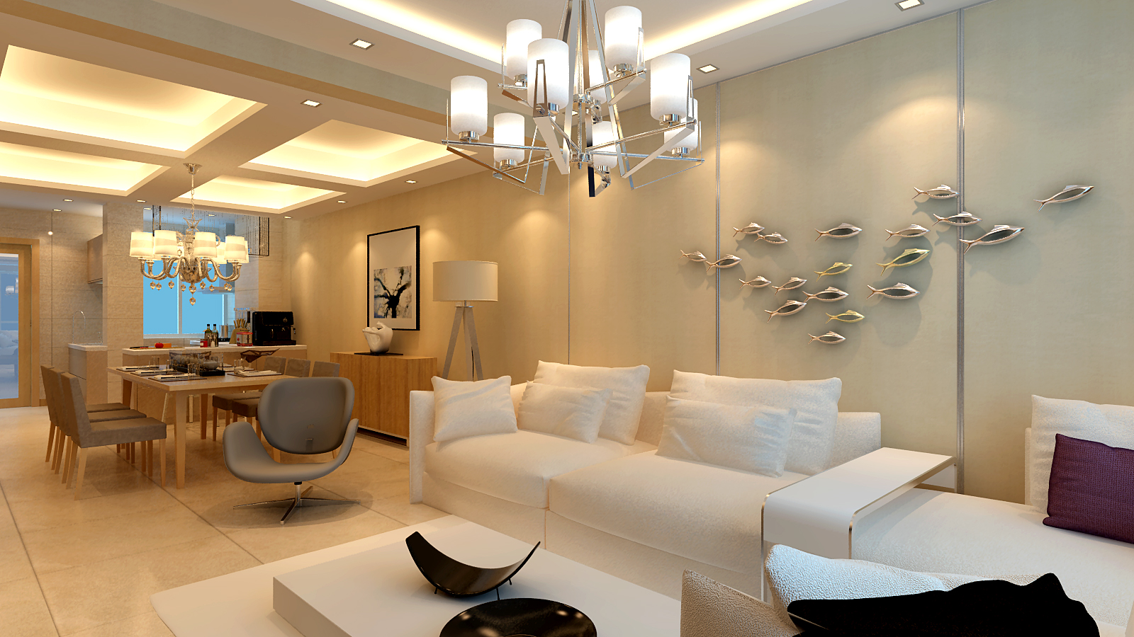 香湖盛景 现代风格 大户型 客厅图片来自百家设计小刘在万科香湖盛景200平现代风格的分享