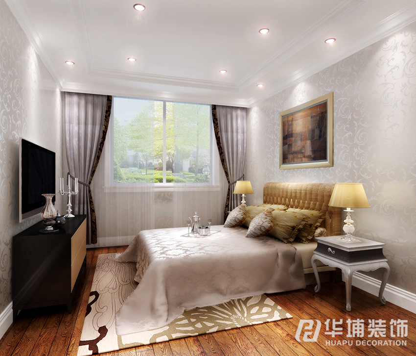 简约 欧式 五居 小资 平层 客卧 卧室图片来自上海华埔装饰-laird在中央特区250平简欧效果图的分享