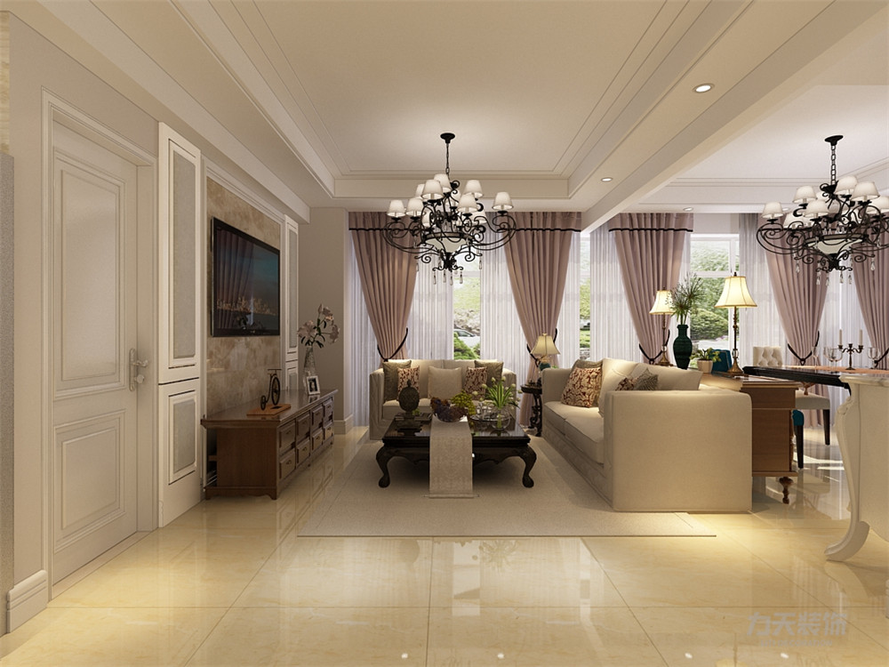 二居 白领 客厅图片来自天津阳光力天建筑装饰在昆仑中心-两居室-简欧风格的分享