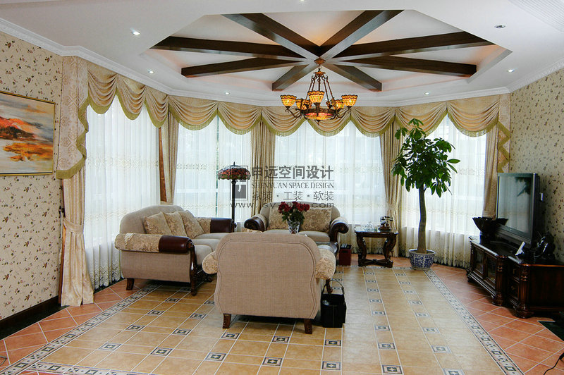 别墅 美式风格 客厅图片来自申远-小申在棕榈滩别墅的分享