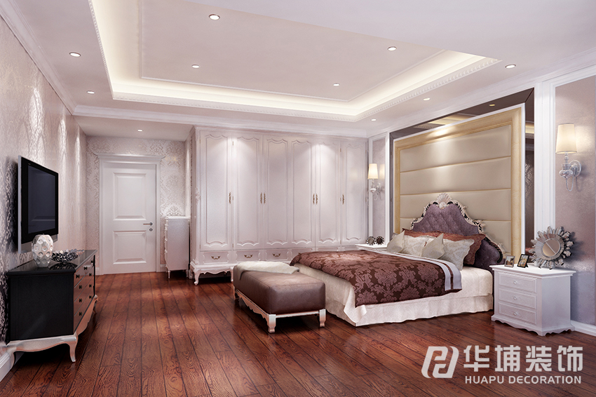 简约 欧式 五居 小资 平层 主卧 卧室图片来自上海华埔装饰-laird在中央特区250平简欧效果图的分享
