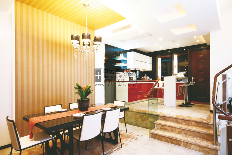 现代风格 别墅 餐厅图片来自申远-小申在一品漫城的分享