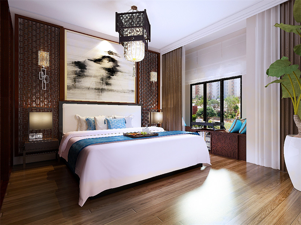 简约 旧房改造 80后 小资 卧室图片来自阳光力天装饰梦想家更爱家在新中式-泰达御海-三室的分享