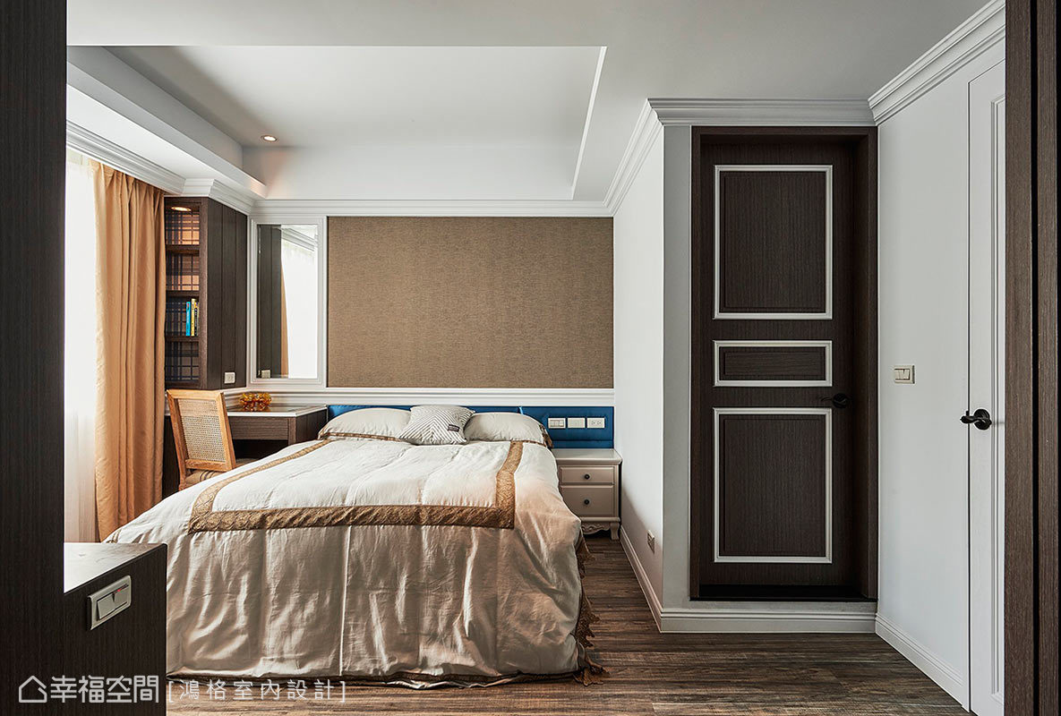 三居 简约 美式 小资 收纳 卧室图片来自幸福空间在152平缤纷漾彩妆点美式家居风的分享