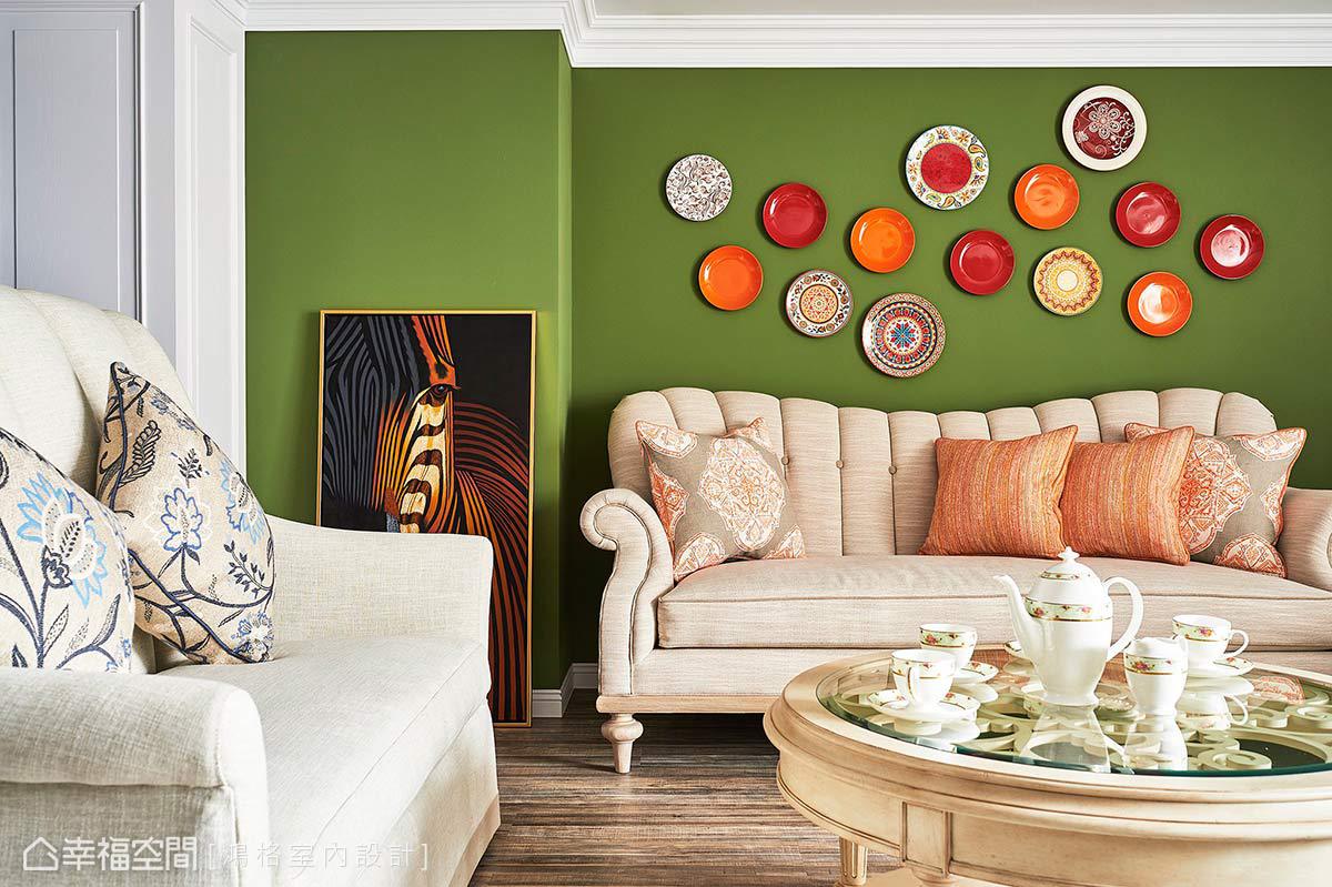 三居 简约 美式 小资 收纳 客厅图片来自幸福空间在152平缤纷漾彩妆点美式家居风的分享