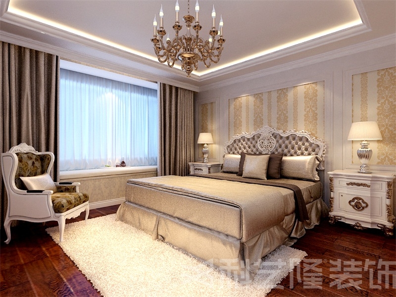 卧室图片来自天津科艺隆装饰在颐贤里-欧式田园风格-130㎡的分享