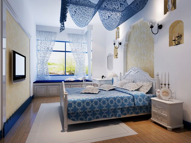 地中海风格 装修设计 卧室 装修风格图片来自用户5910971424在将卧室打造成地中海风格的分享