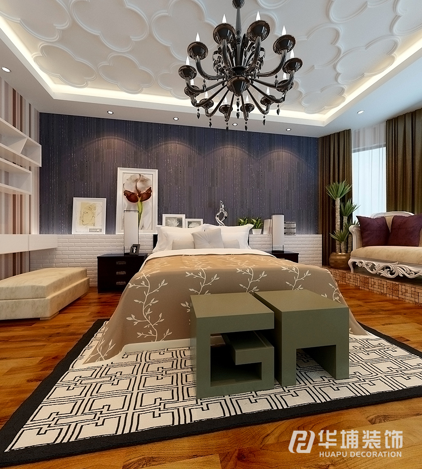 简约 现代 四居 小资 卧室 卧室图片来自上海华埔装饰-laird在森林半岛160平现代简约风的分享