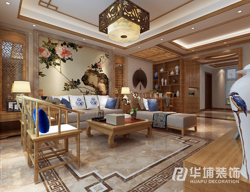 新中式 三居 白领 小资 餐厅 餐厅图片来自上海华埔装饰-laird在壹号城邦129平新中式效果图的分享