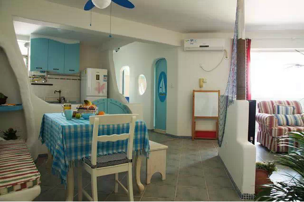 地中海 二居 毛坯房装修 餐厅图片来自小户型装修案例在90平米地中海装修的分享