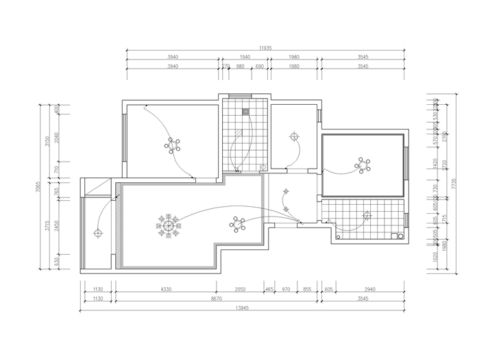 新中式 实木 水墨画 装修 设计 户型图图片来自北京合建高东雪在两居室新中式风格的分享