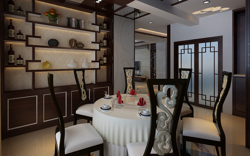 装修 家装 四居室 中式 现代 古典 餐厅图片来自壹品装饰在湘江世纪城的分享
