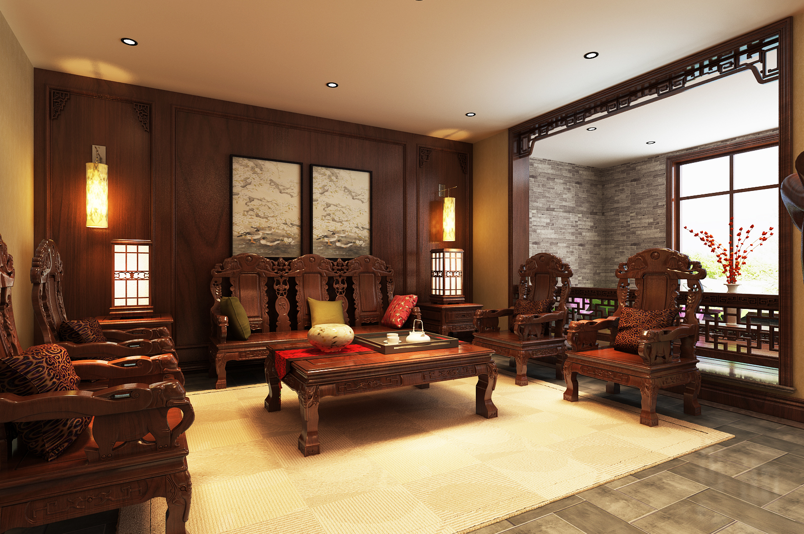 别墅 奉天九里 中式风格 客厅图片来自百家设计小刘在华润奉天九里269平中式风格的分享