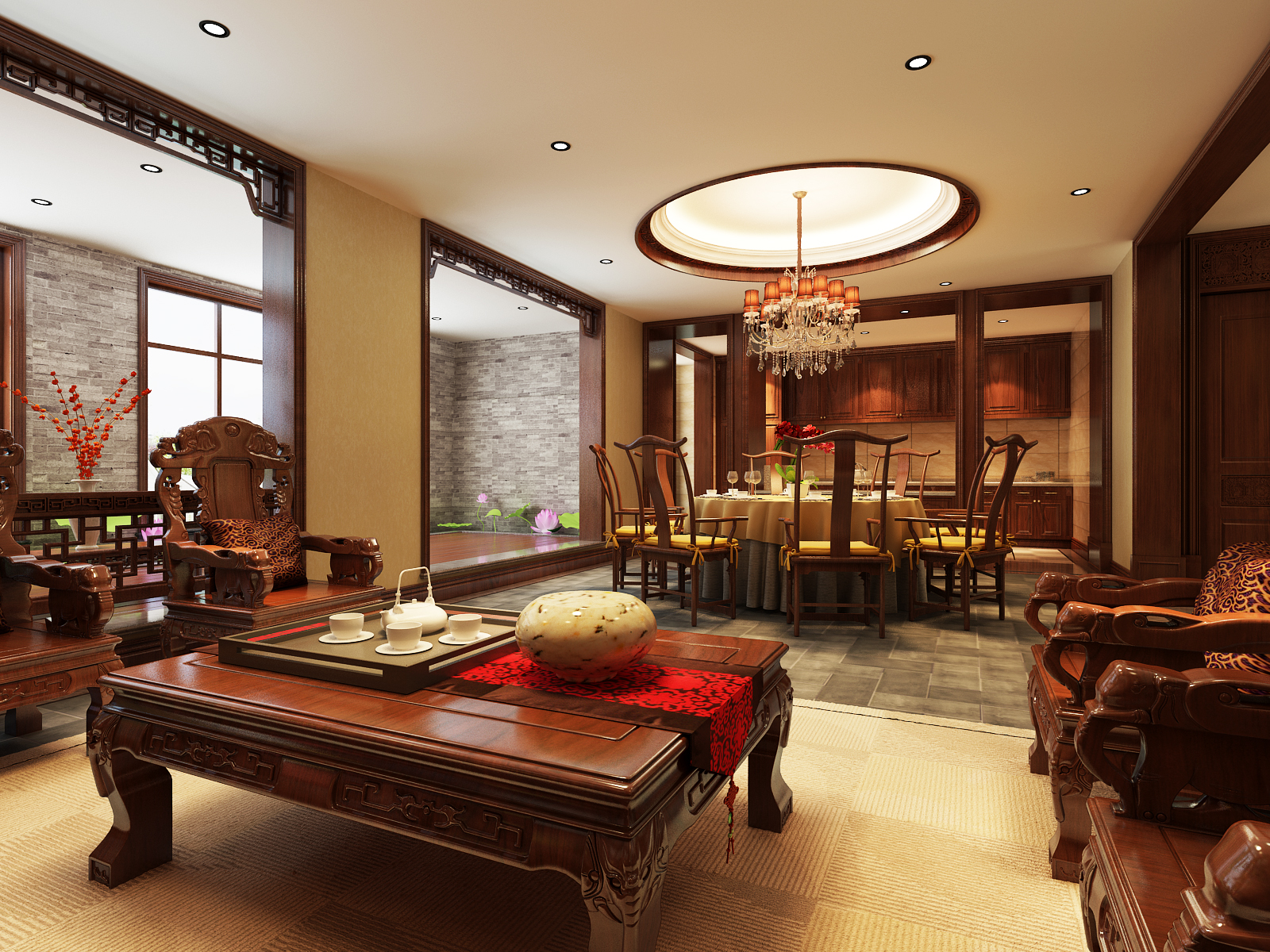 别墅 奉天九里 中式风格 餐厅图片来自百家设计小刘在华润奉天九里269平中式风格的分享